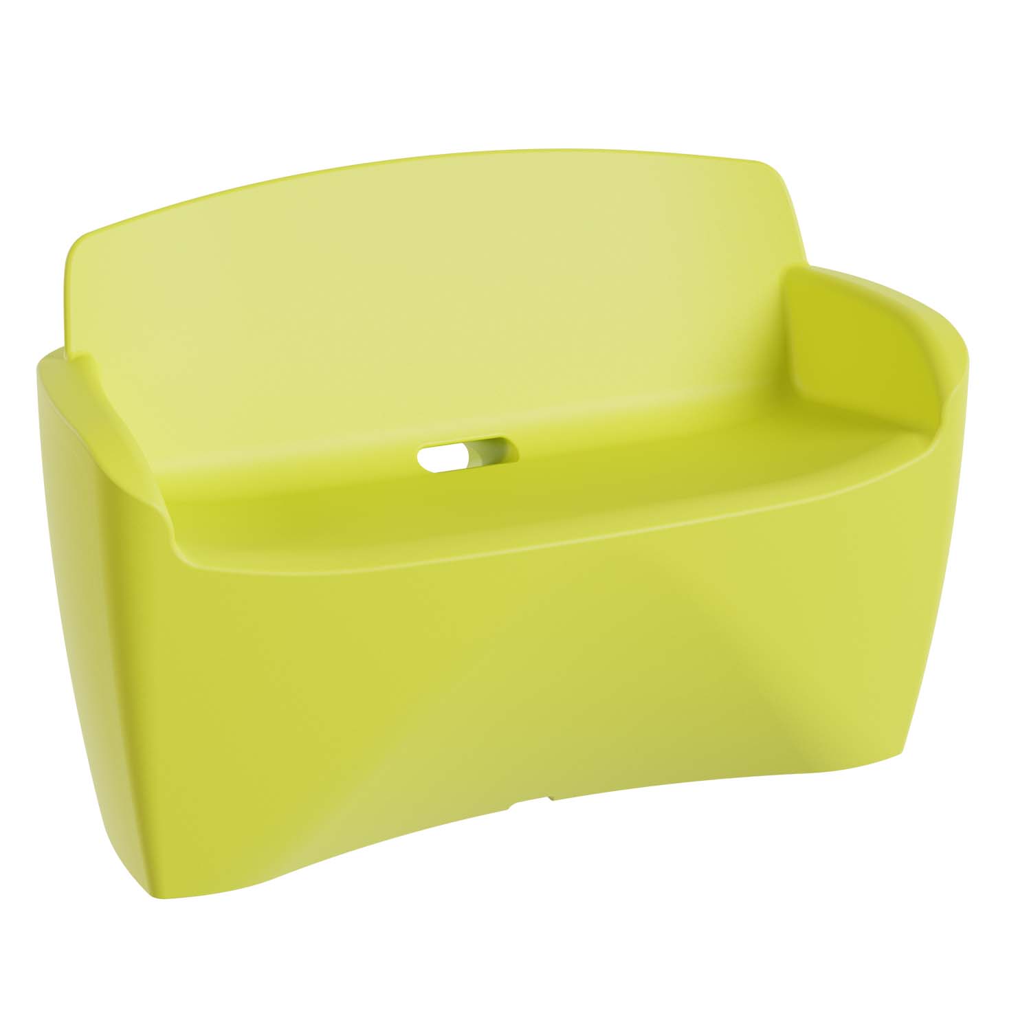 Outdoor-Sitzbank aus PE-HD, Zweisitzer, mit Armlehnen, 1290x650x800mm