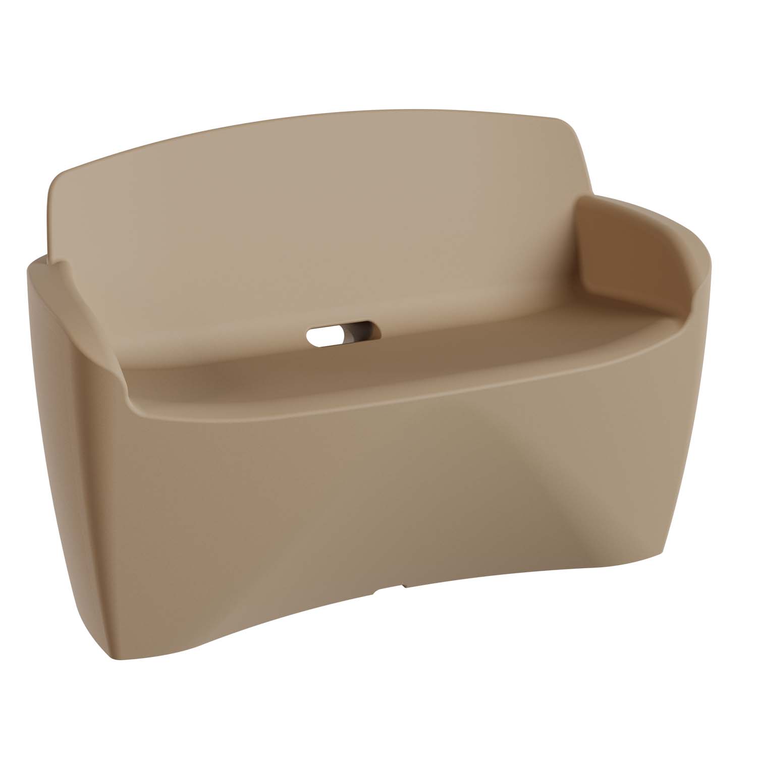 Outdoor-Sitzbank aus PE-HD, Zweisitzer, mit Armlehnen, 1290x650x800mm