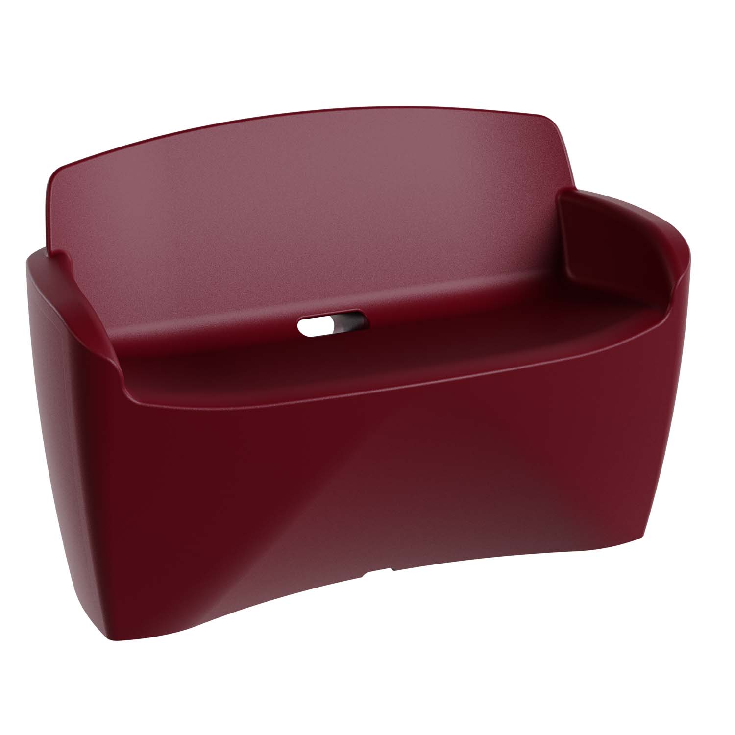 Outdoor-Sitzbank aus PE-HD, Zweisitzer, mit Armlehnen, 1290x650x800mm