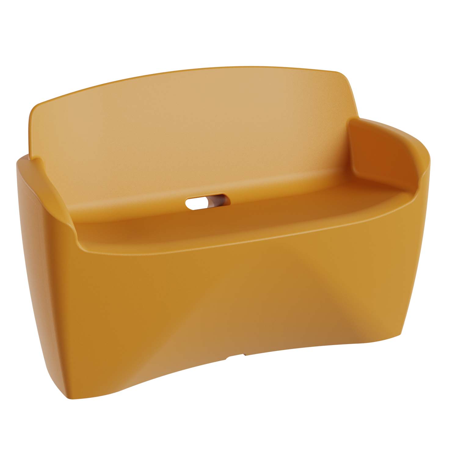 Outdoor-Sitzbank aus PE-HD, Zweisitzer, mit Armlehnen, 1290x650x800mm