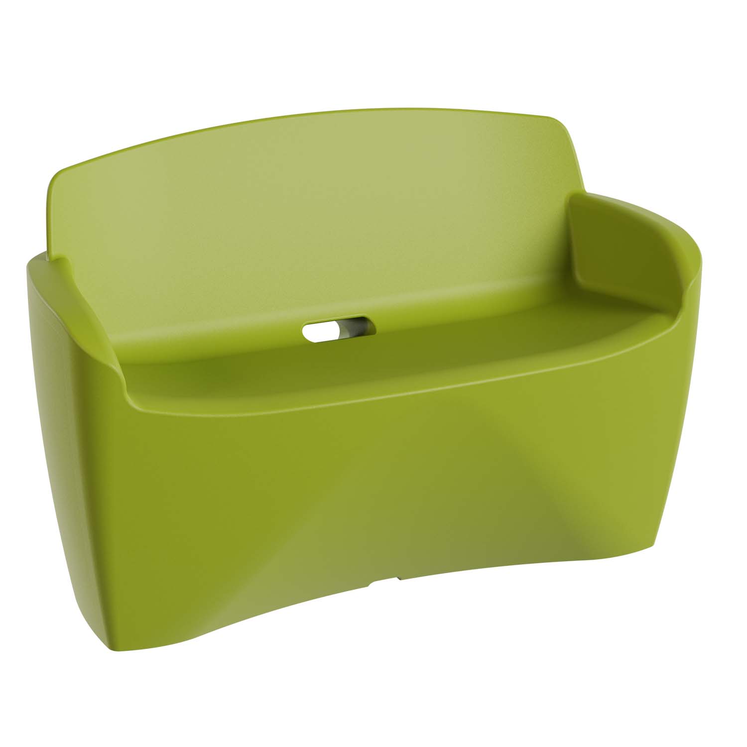 Outdoor-Sitzbank aus PE-HD, Zweisitzer, mit Armlehnen, 1290x650x800mm