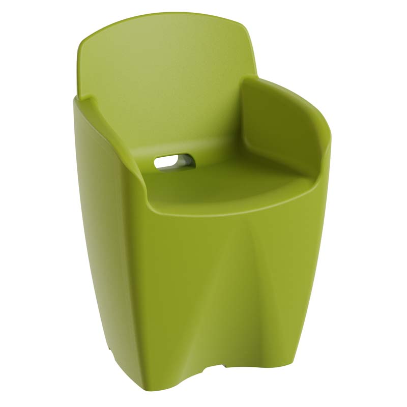 Outdoorstuhl aus PE-HD, Einsitzer, mit Armlehnen, 595x535x820mm