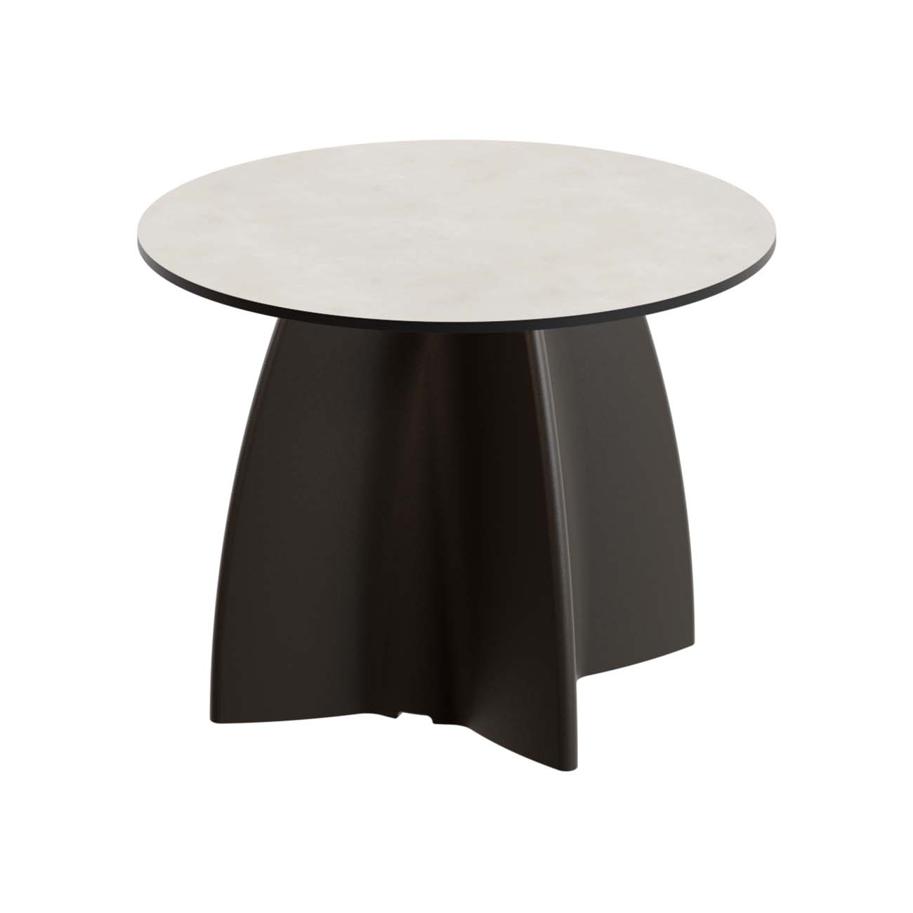 Outdoor-Tisch aus PE-HD, Tischplatte in cremefarbener Marmoroptik, 700x700x500mm