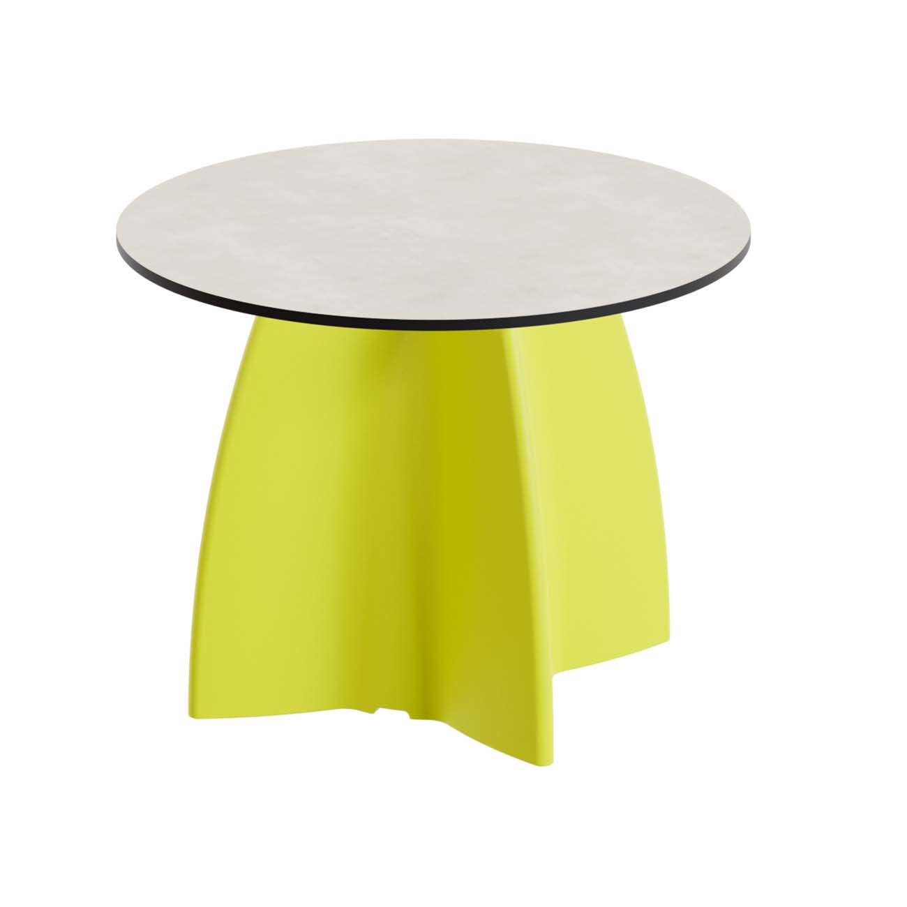 Outdoor-Tisch aus PE-HD, Tischplatte in cremefarbener Marmoroptik, 700x700x500mm