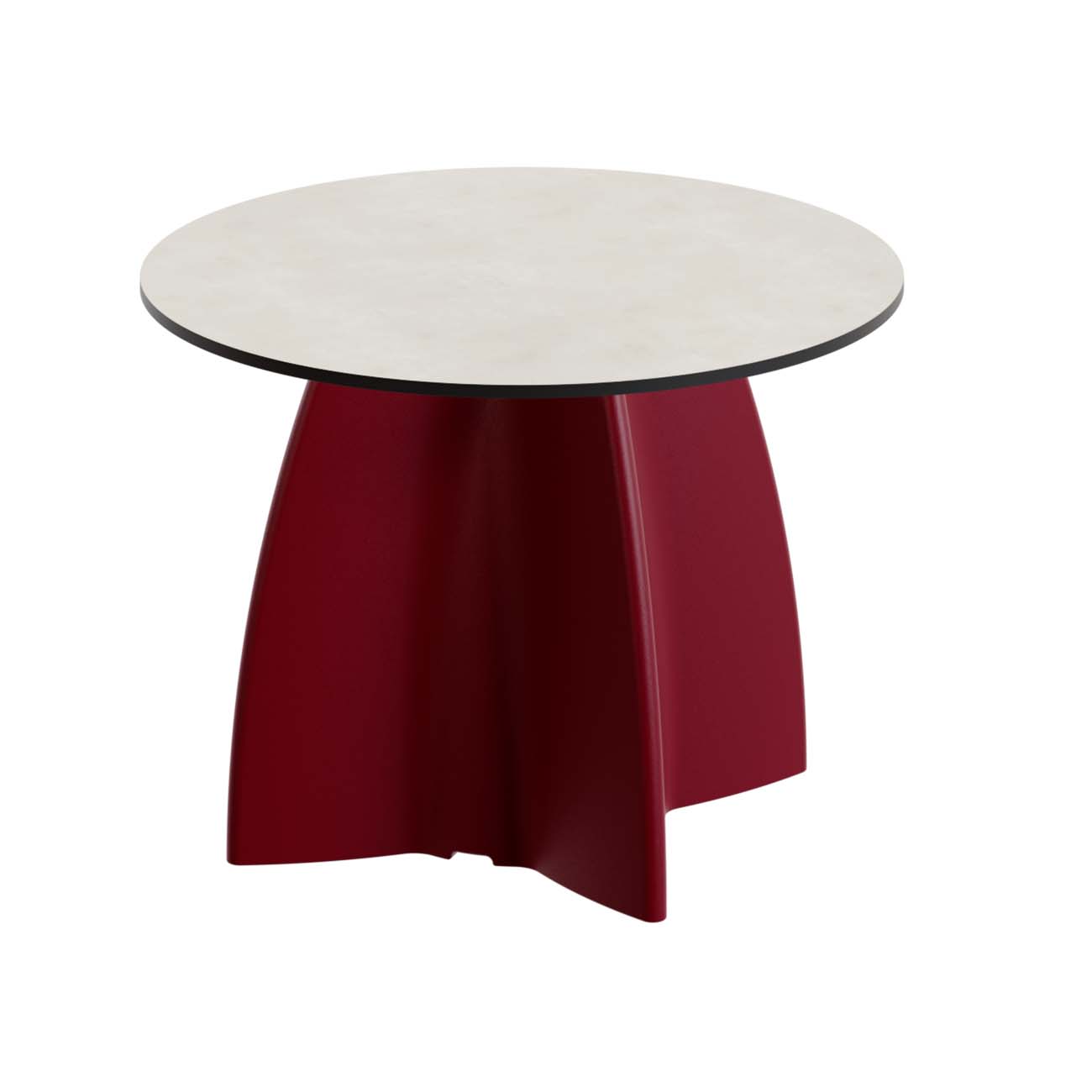 Outdoor-Tisch aus PE-HD, Tischplatte in cremefarbener Marmoroptik, 700x700x500mm