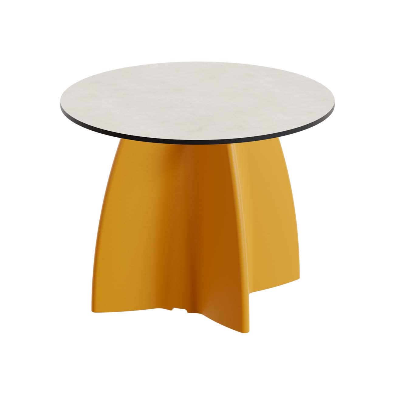 Outdoor-Tisch aus PE-HD, Tischplatte in cremefarbener Marmoroptik, 700x700x500mm