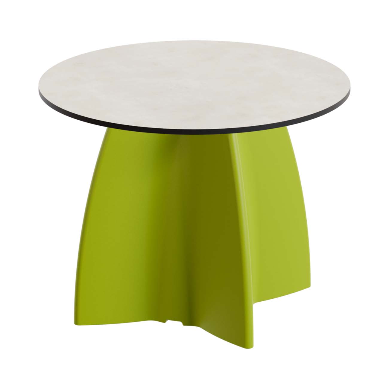 Outdoor-Tisch aus PE-HD, Tischplatte in cremefarbener Marmoroptik, 700x700x500mm