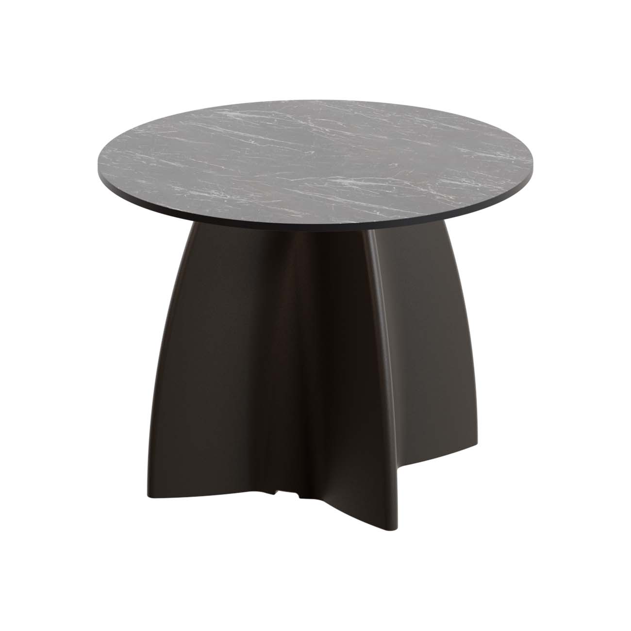 Outdoor-Tisch aus PE-HD, Tischplatte in dunkler Marmoroptik, 700x700x500mm