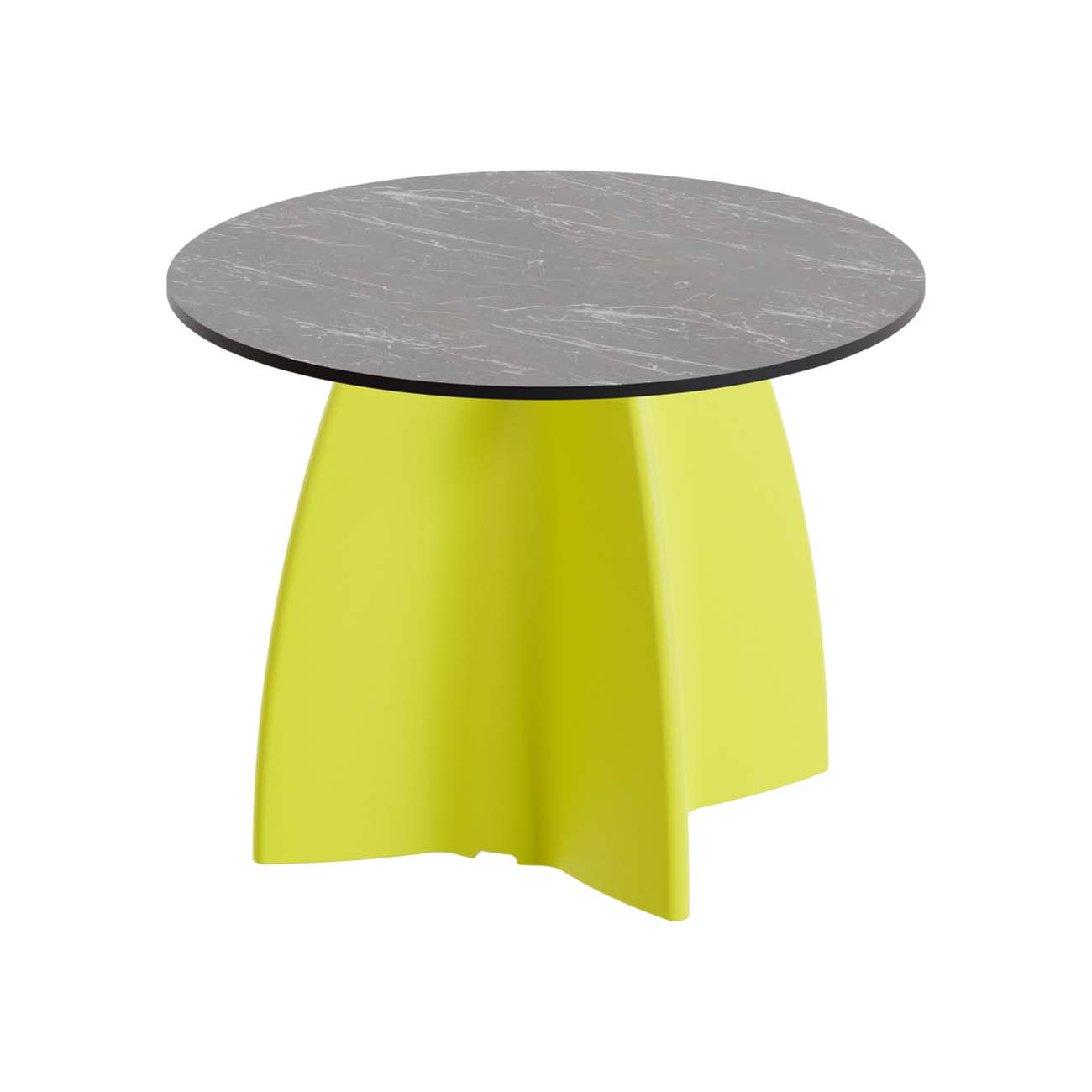 Outdoor-Tisch aus PE-HD, Tischplatte in dunkler Marmoroptik, 700x700x500mm