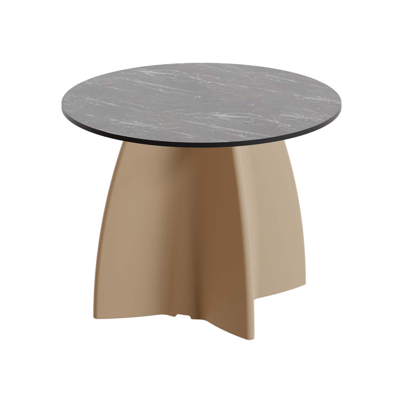 Outdoor-Tisch aus PE-HD, Tischplatte in dunkler Marmoroptik, 700x700x500mm