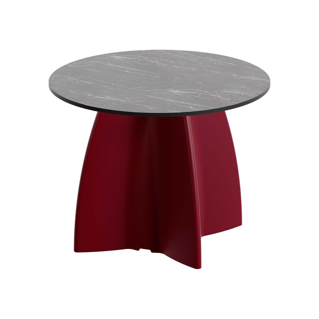 Outdoor-Tisch aus PE-HD, Tischplatte in dunkler Marmoroptik, 700x700x500mm