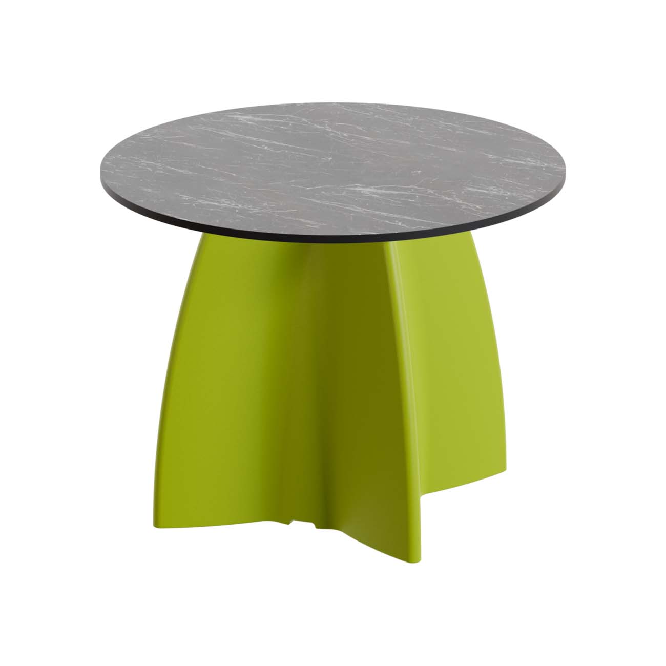 Outdoor-Tisch aus PE-HD, Tischplatte in dunkler Marmoroptik, 700x700x500mm