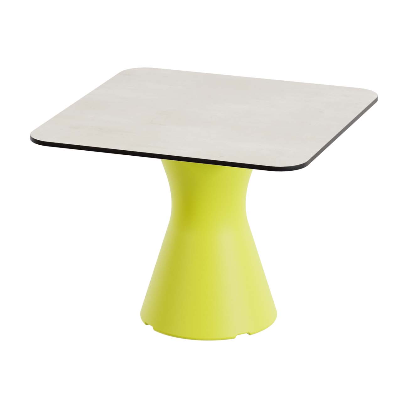 Outdoor-Tisch aus PE-HD, Tischplatte in cremefarbener Marmoroptik, 700x700x500mm