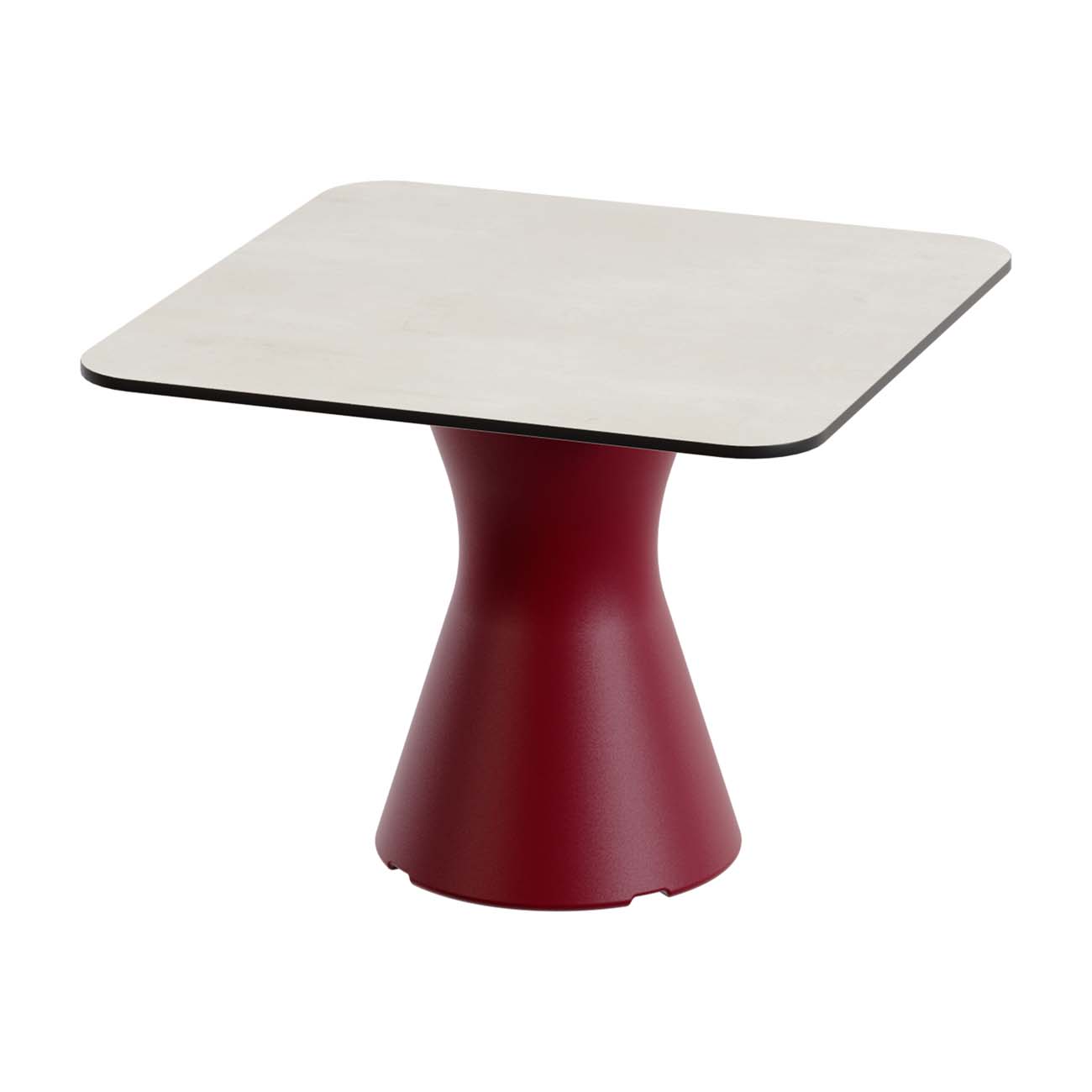 Outdoor-Tisch aus PE-HD, Tischplatte in cremefarbener Marmoroptik, 700x700x500mm