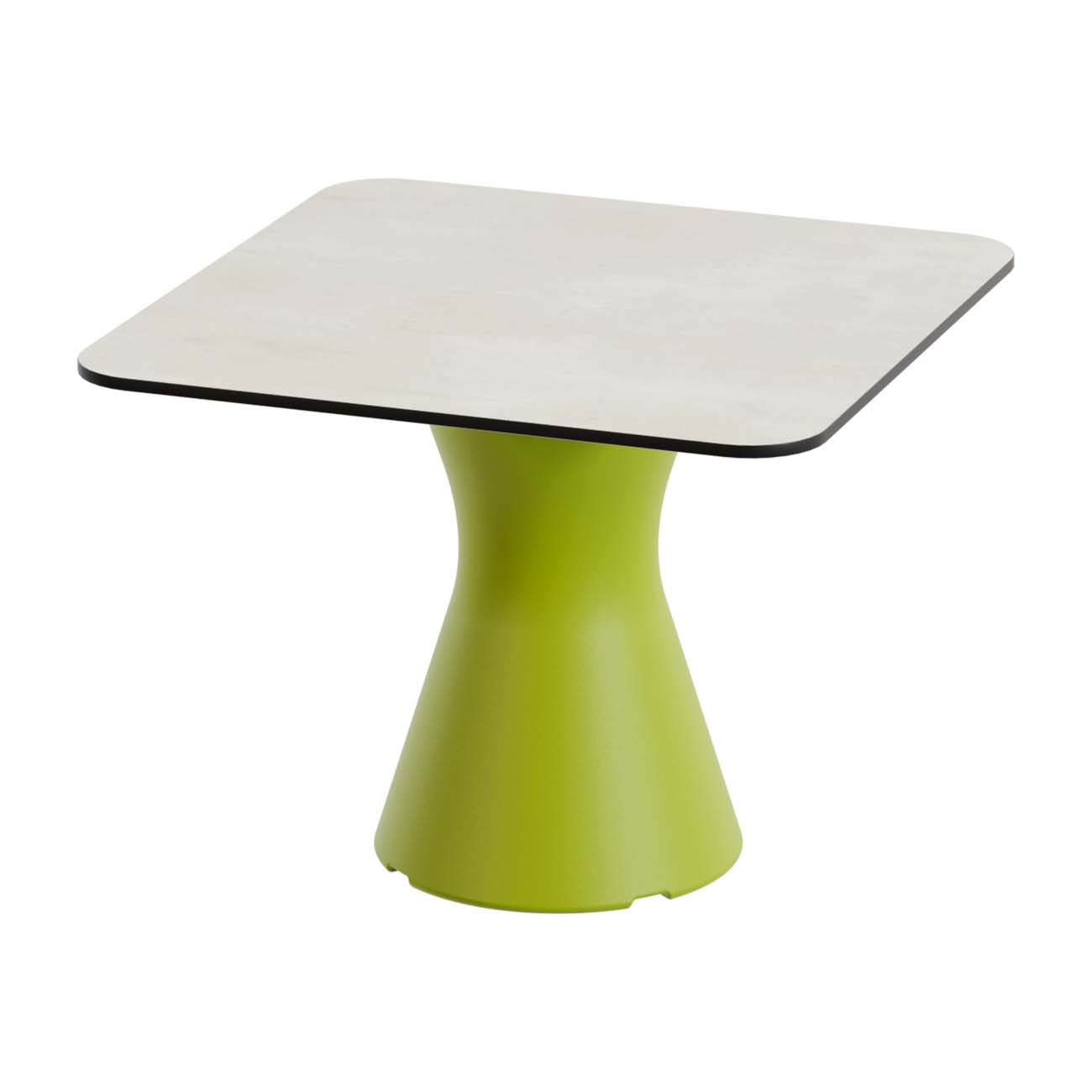 Outdoor-Tisch aus PE-HD, Tischplatte in cremefarbener Marmoroptik, 700x700x500mm