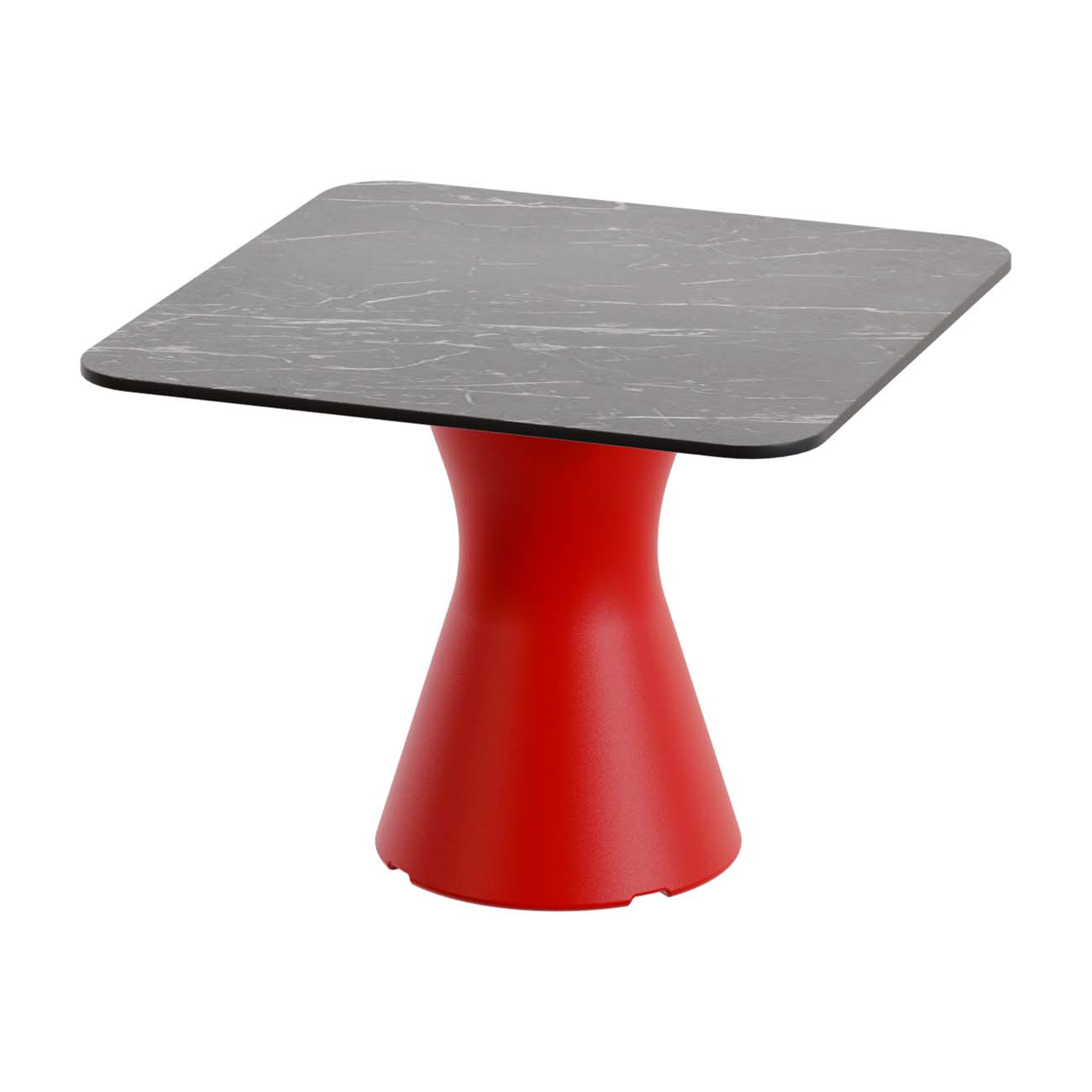 Outdoor-Tisch aus PE-HD, Tischplatte in dunkler Marmoroptik, 700x700x500mm