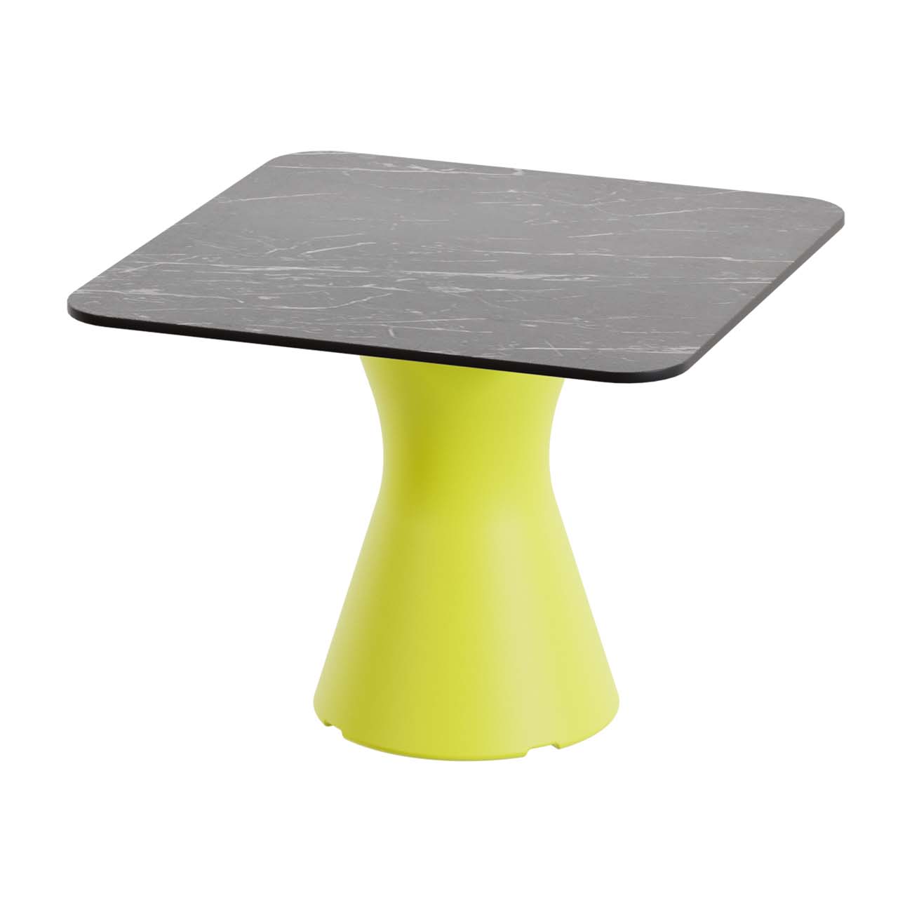 Outdoor-Tisch aus PE-HD, Tischplatte in dunkler Marmoroptik, 700x700x500mm