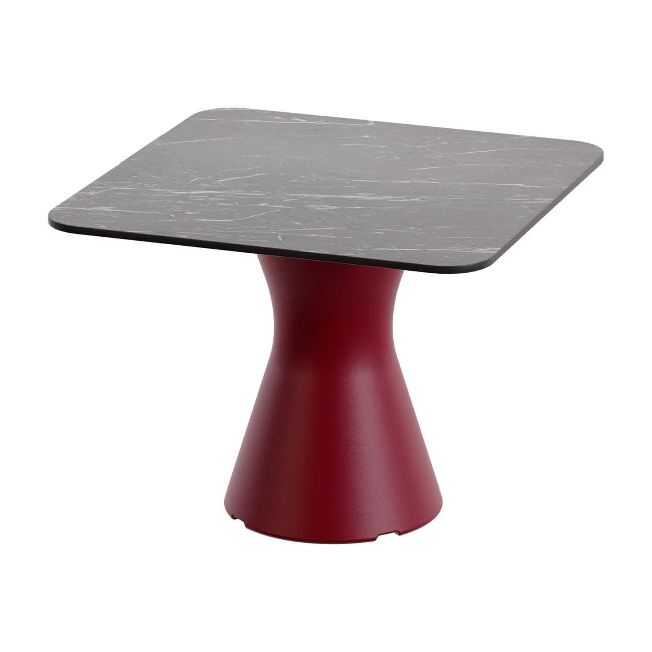 Outdoor-Tisch aus PE-HD, Tischplatte in dunkler Marmoroptik, 700x700x500mm