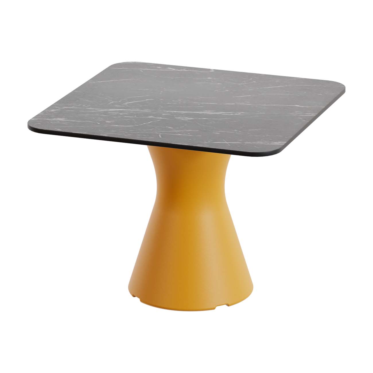 Outdoor-Tisch aus PE-HD, Tischplatte in dunkler Marmoroptik, 700x700x500mm