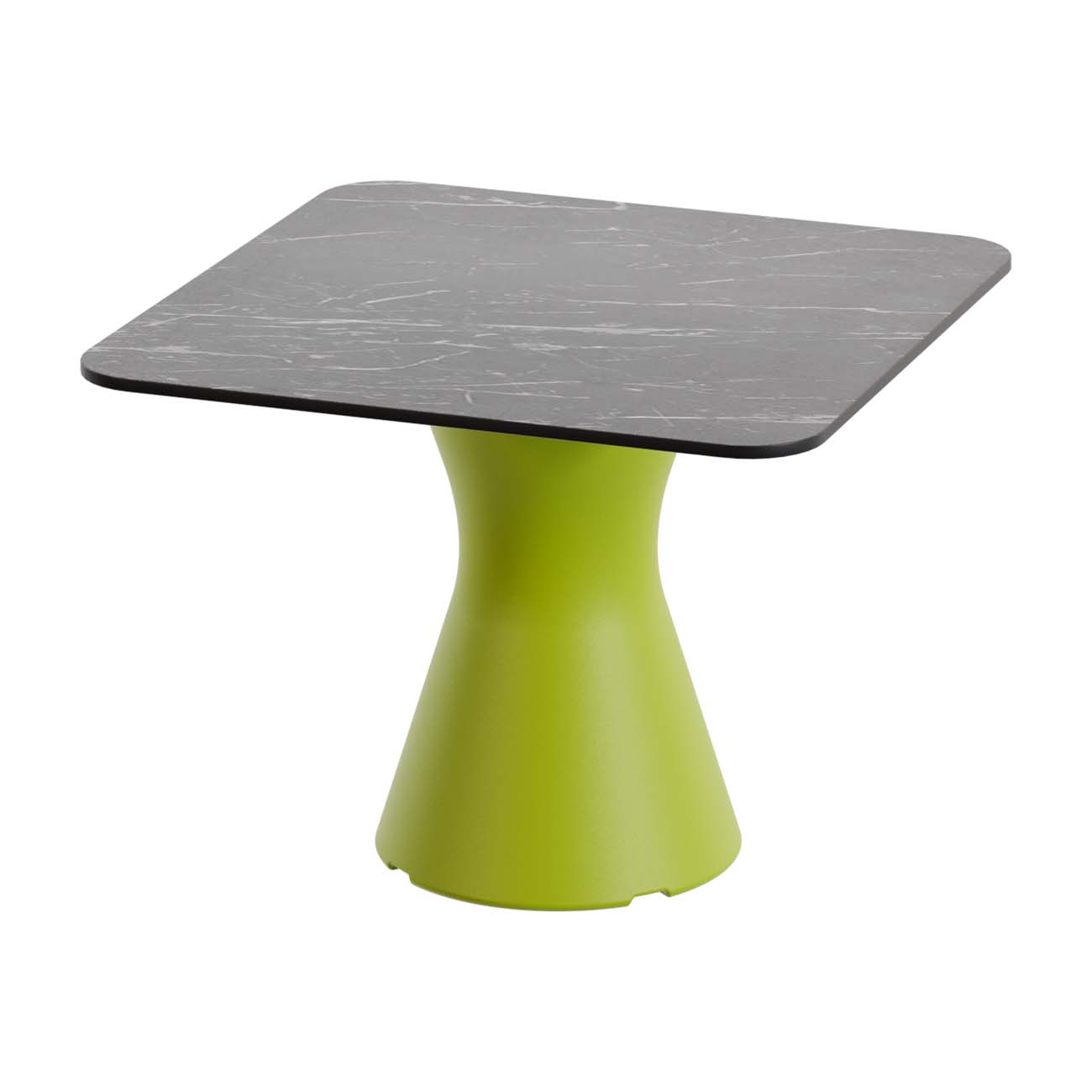 Outdoor-Tisch aus PE-HD, Tischplatte in dunkler Marmoroptik, 700x700x500mm