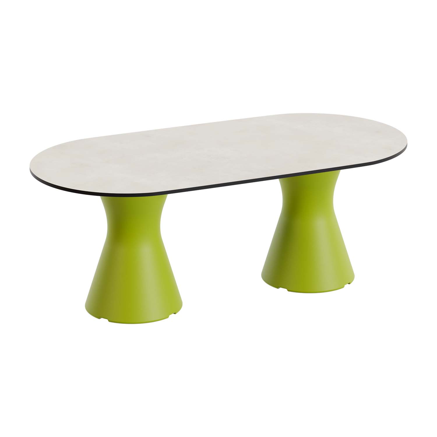 Outdoor-Tisch aus PE-HD, Tischplatte in cremefarbener Marmoroptik, 1400x700x500mm