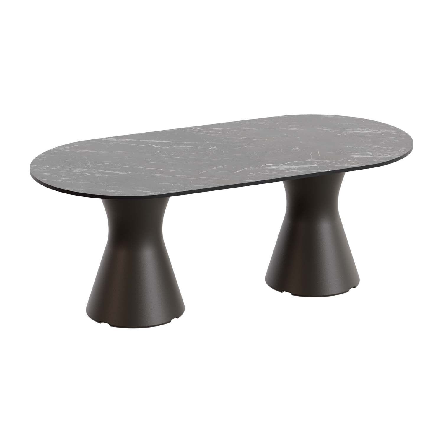 Outdoor-Tisch aus PE-HD, Tischplatte in dunkler Marmoroptik, 1400x700x500mm