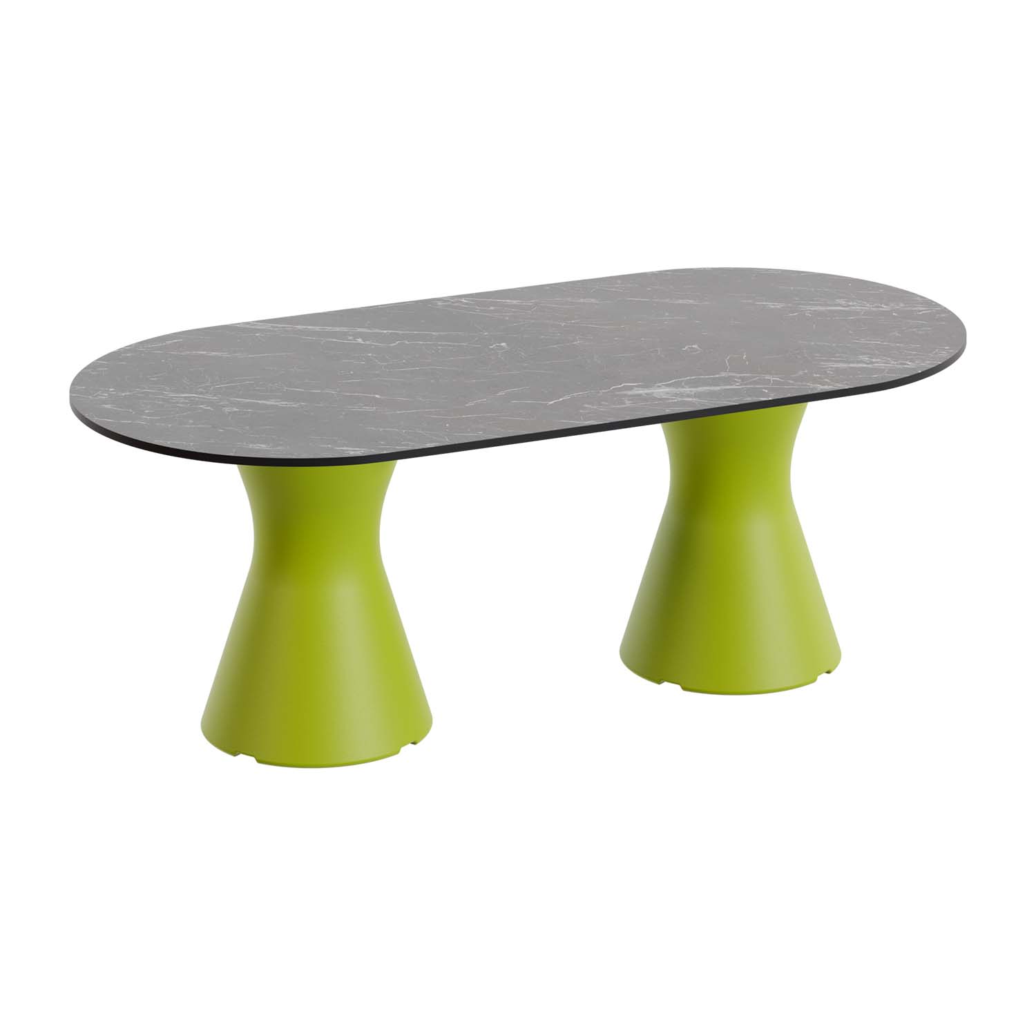 Outdoor-Tisch aus PE-HD, Tischplatte in dunkler Marmoroptik, 1400x700x500mm