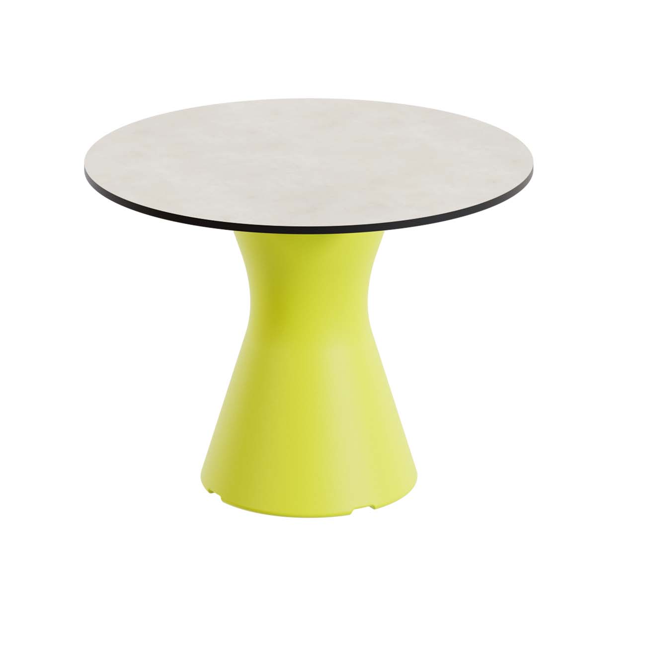 Outdoor-Tisch aus PE-HD, Tischplatte in cremefarbener Marmoroptik, 700x700x500mm