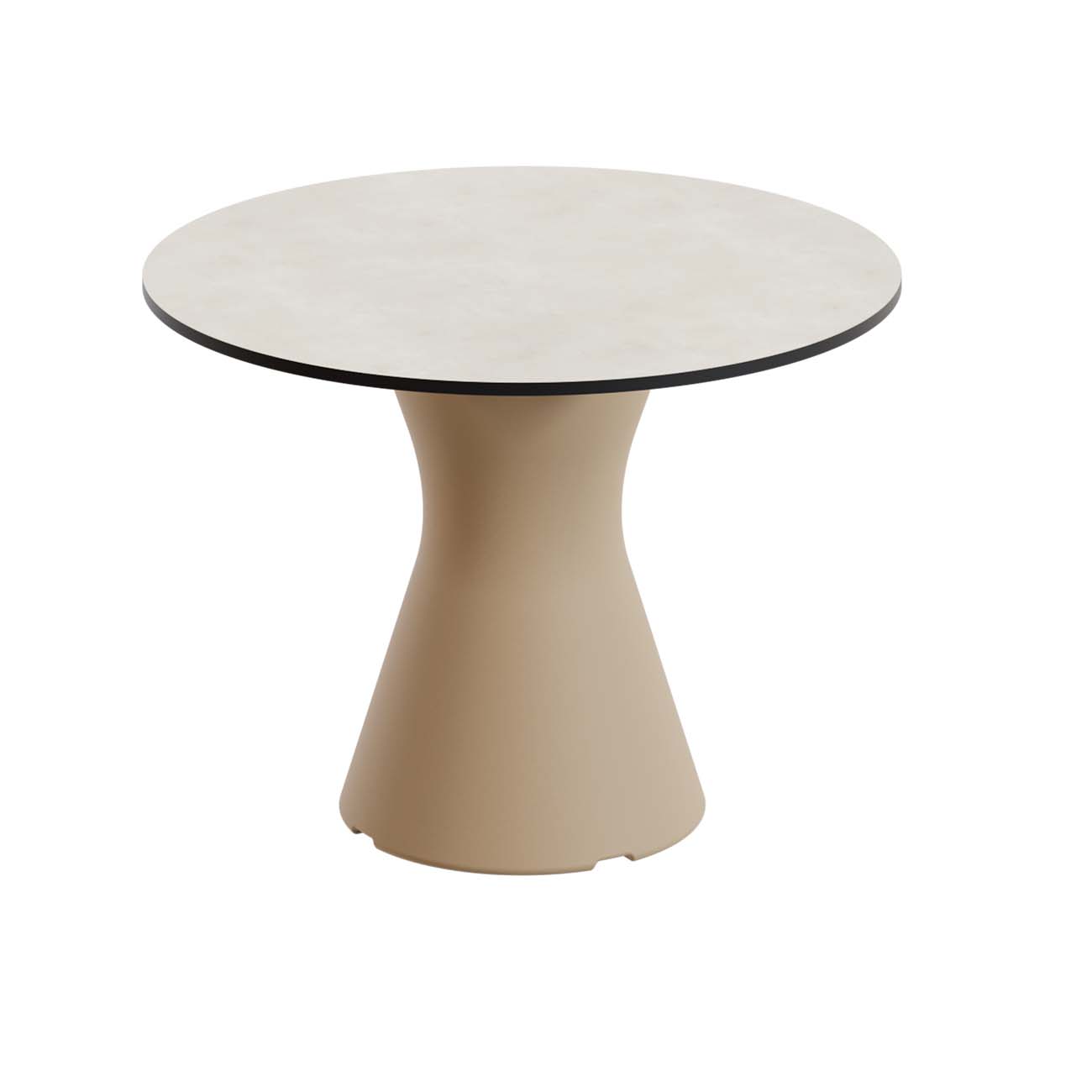 Outdoor-Tisch aus PE-HD, Tischplatte in cremefarbener Marmoroptik, 700x700x500mm