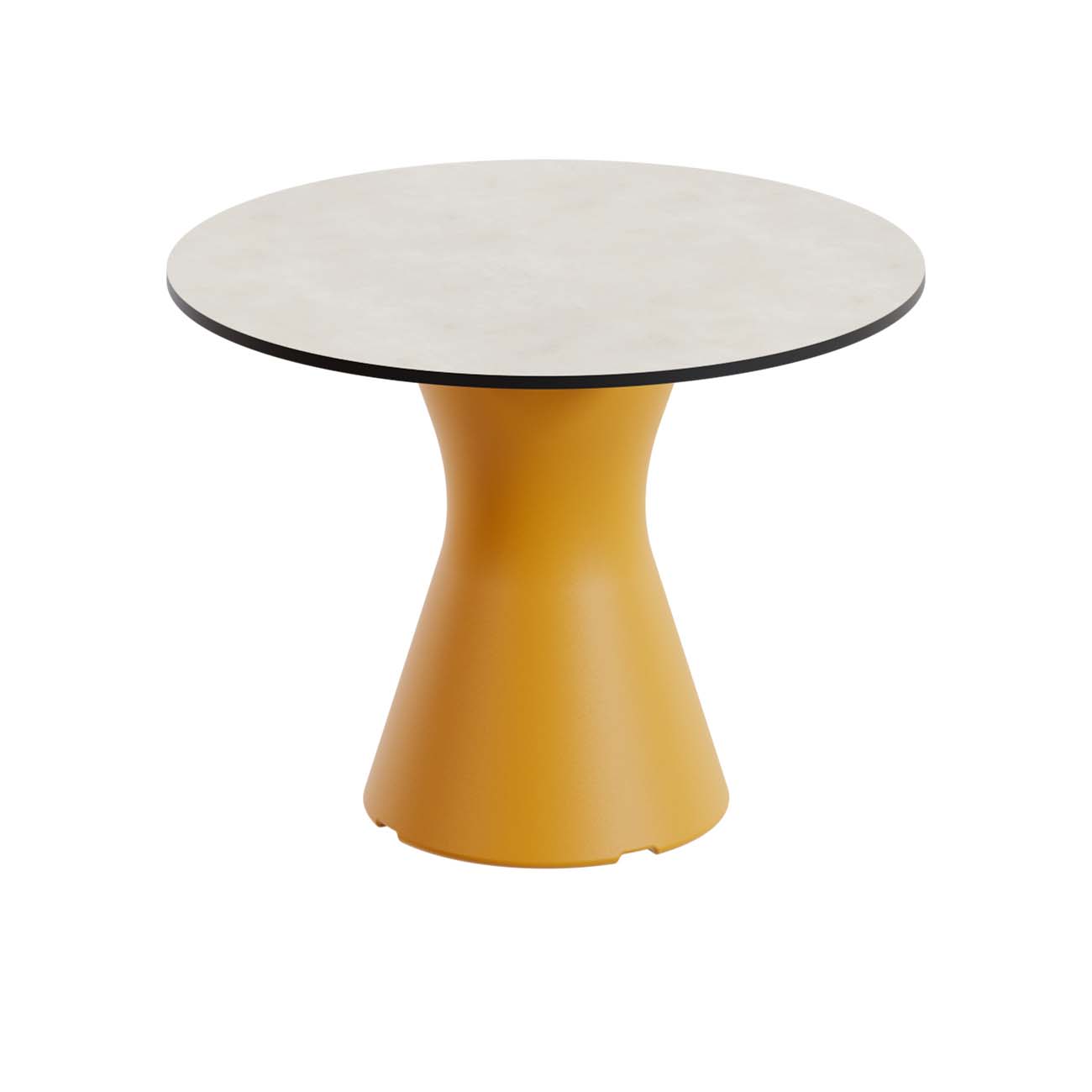 Outdoor-Tisch aus PE-HD, Tischplatte in cremefarbener Marmoroptik, 700x700x500mm