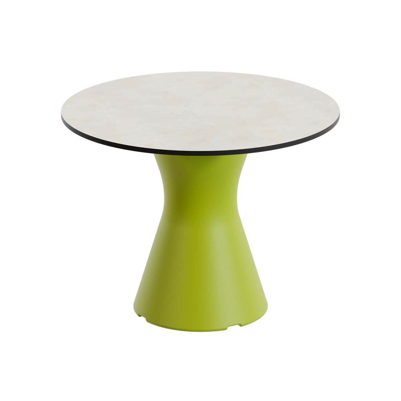 Outdoor-Tisch aus PE-HD, Tischplatte in cremefarbener Marmoroptik, 700x700x500mm