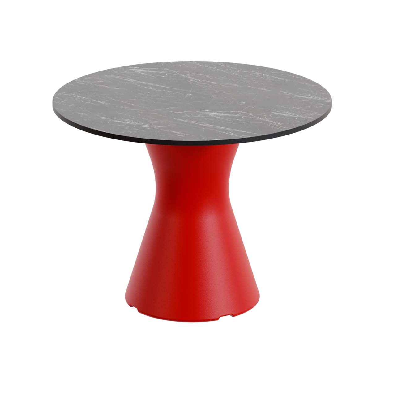 Outdoor-Tisch aus PE-HD, Tischplatte in dunkler Marmoroptik, 700x700x500mm