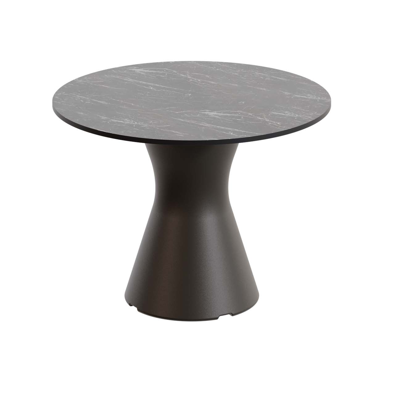 Outdoor-Tisch aus PE-HD, Tischplatte in dunkler Marmoroptik, 700x700x500mm