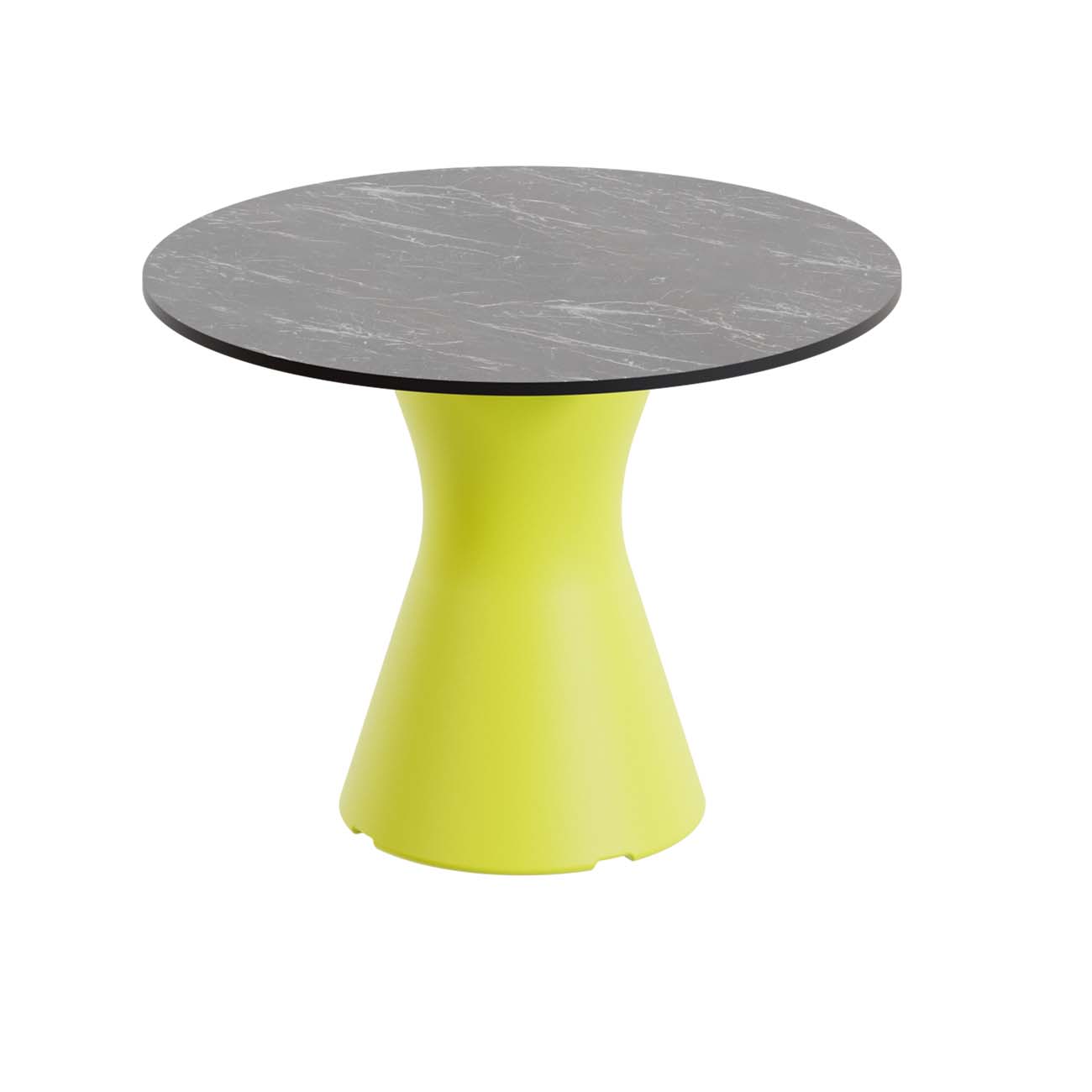 Outdoor-Tisch aus PE-HD, Tischplatte in dunkler Marmoroptik, 700x700x500mm