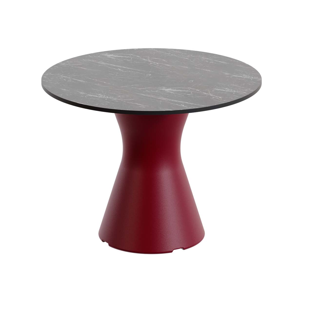 Outdoor-Tisch aus PE-HD, Tischplatte in dunkler Marmoroptik, 700x700x500mm