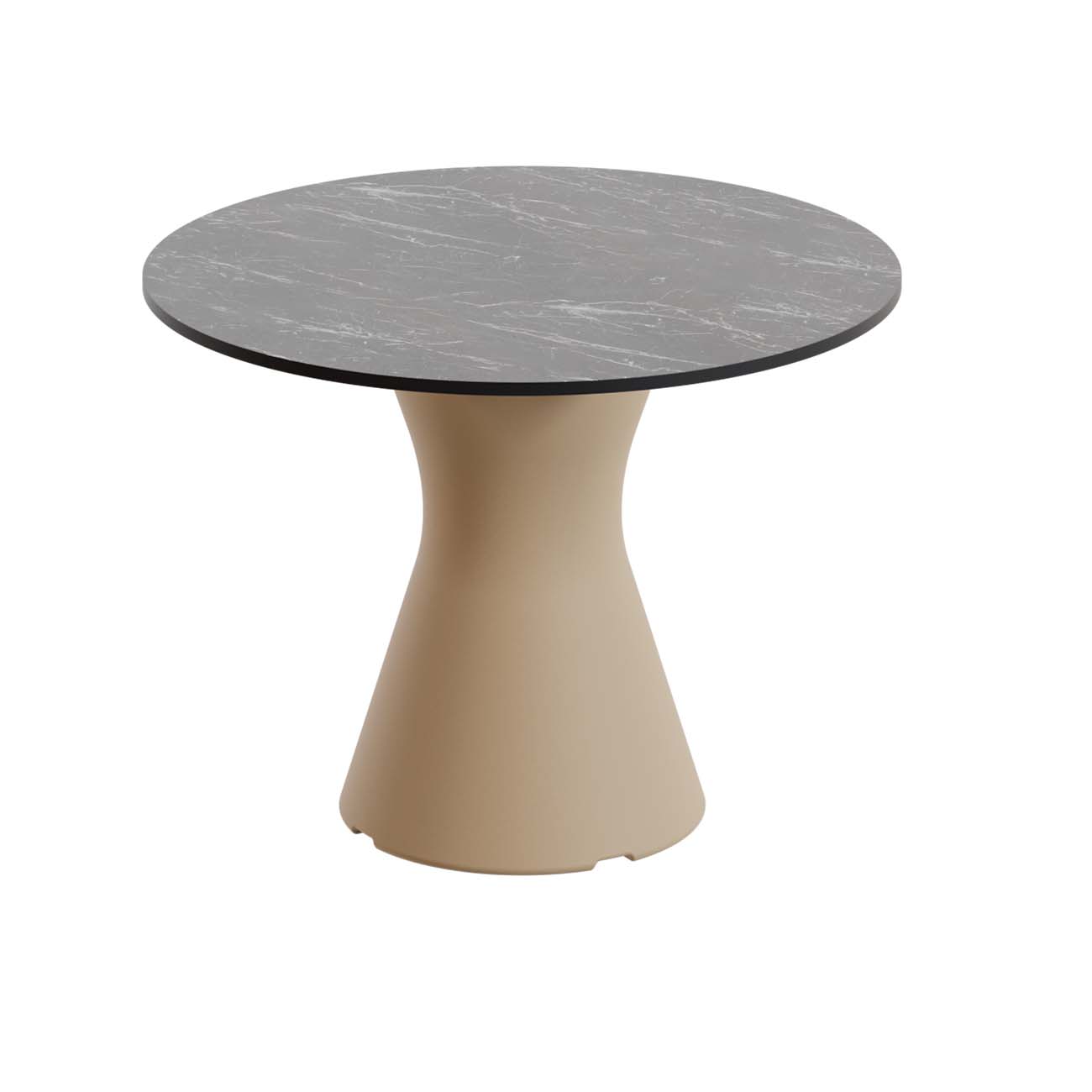 Outdoor-Tisch aus PE-HD, Tischplatte in dunkler Marmoroptik, 700x700x500mm