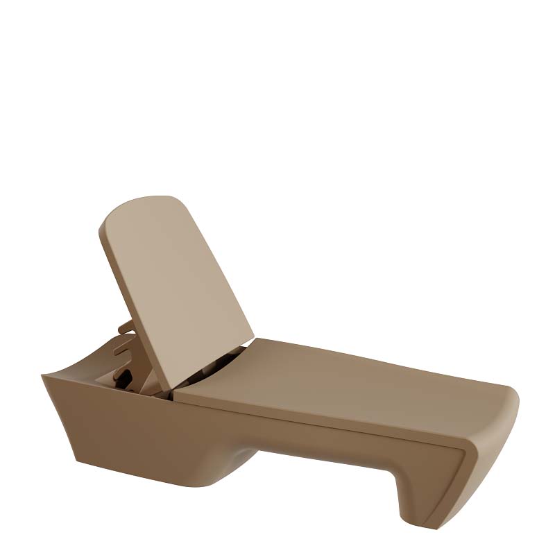 Sonnenliege aus PE-HD mit verstellbarer Rückenlehne, 1795x684x952mm