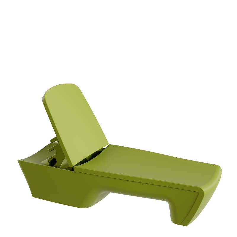 Sonnenliege aus PE-HD mit verstellbarer Rückenlehne, 1795x684x952mm