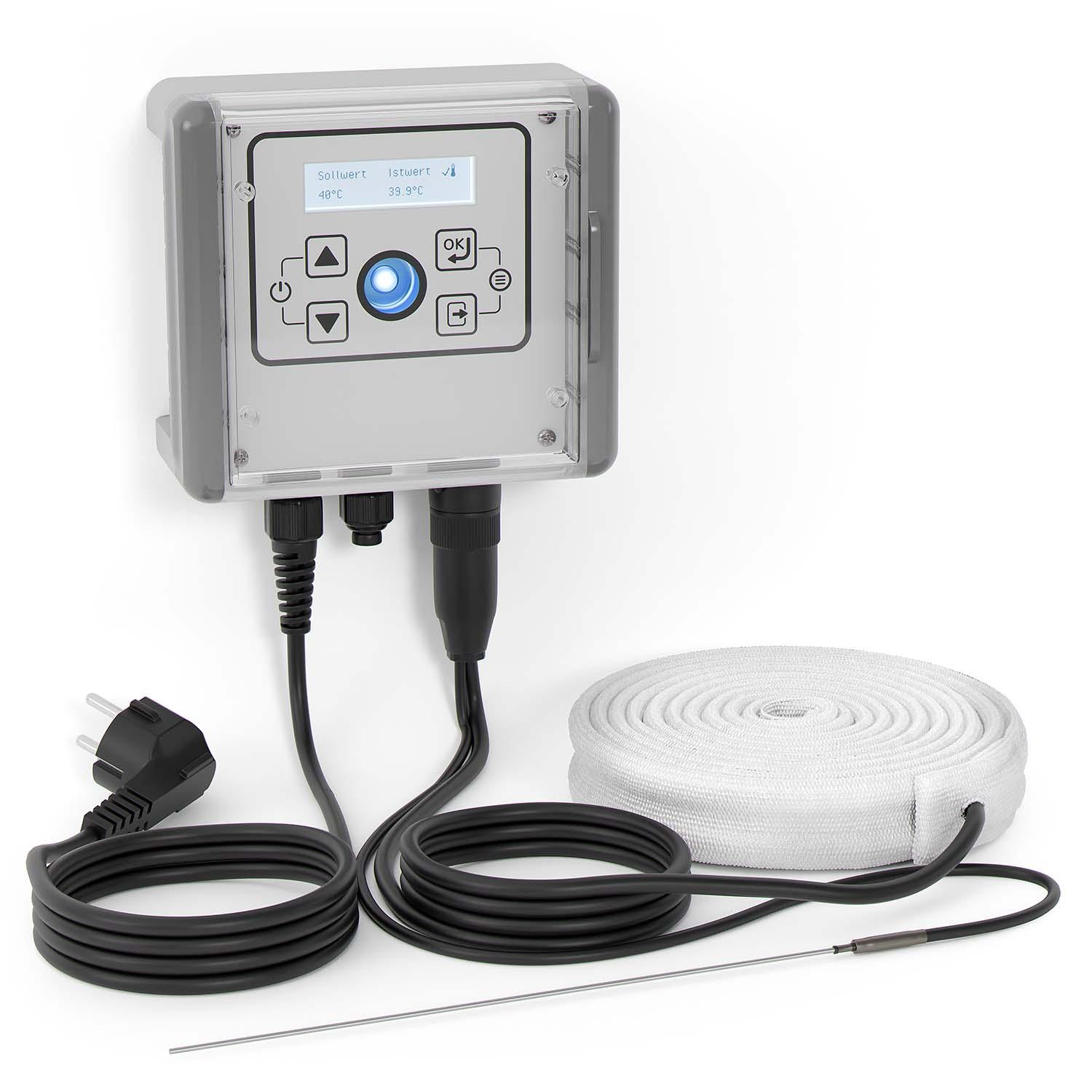 Heizband-Set aus Glasseide mit Nickel-Schutzgeflecht, 0-400 °C, 250 W/m, 230 V