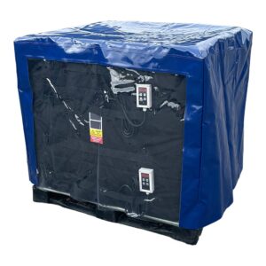 Wasserdichte Abdeckhaube aus PVC für IBC-Container mit Sichtfenster