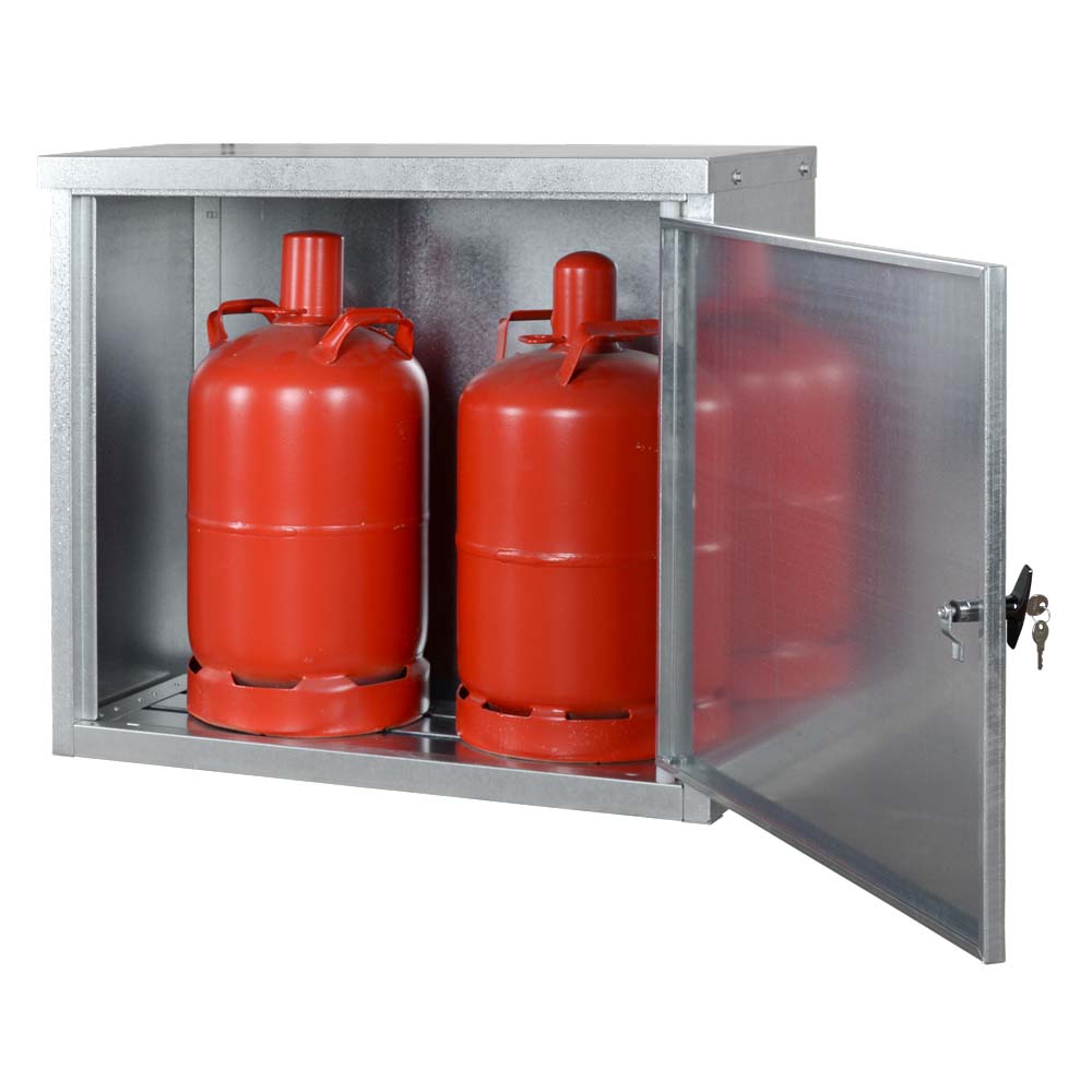 Kleingasflaschenschrank zur Außenlagerung von 2 x 11 kg Propangasflasche, 860x400x750mm