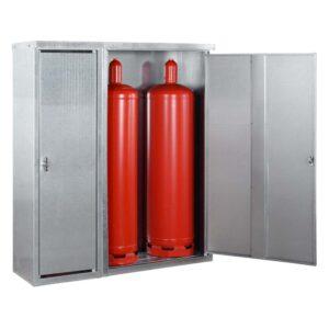 Kleingasflaschenschrank zur Außenlagerung von 3 x 33 kg Propangasflaschen, 1320x400x1435mm