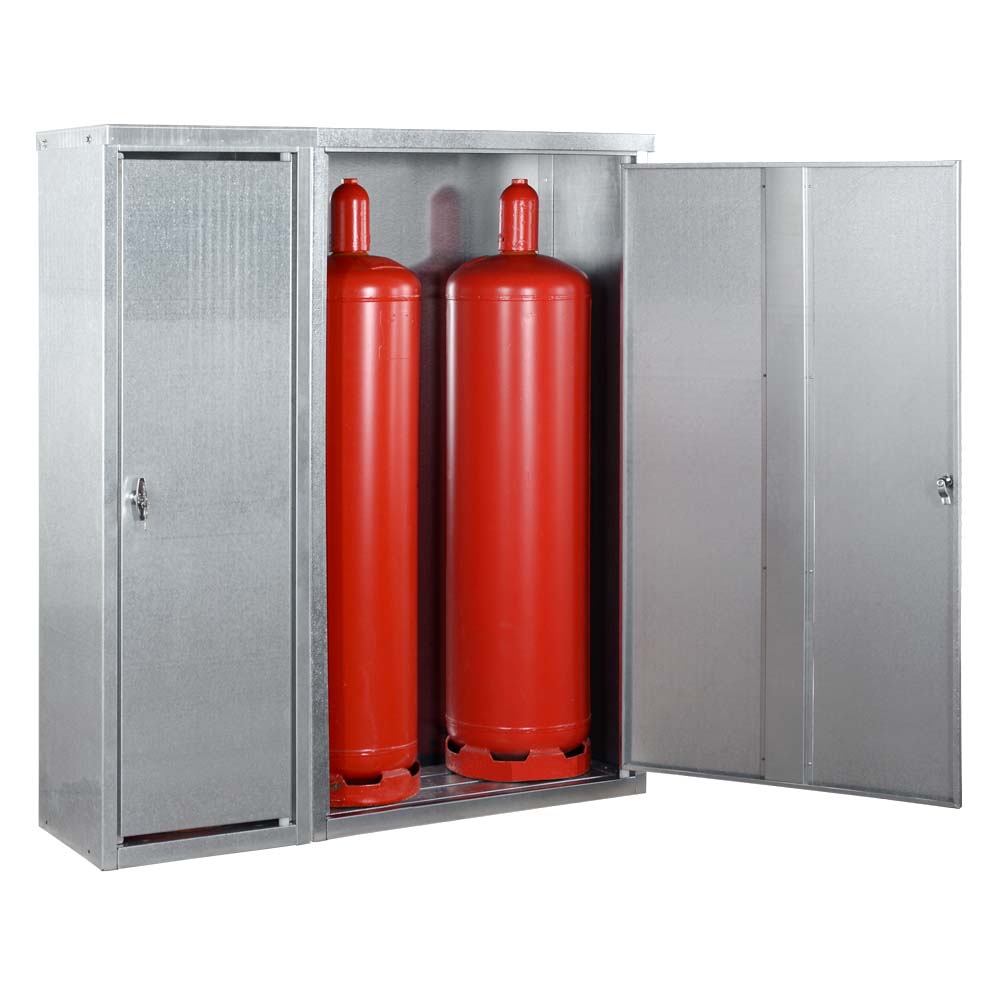 Kleingasflaschenschrank zur Außenlagerung von 3 x 33 kg Propangasflaschen, 1320x400x1435mm