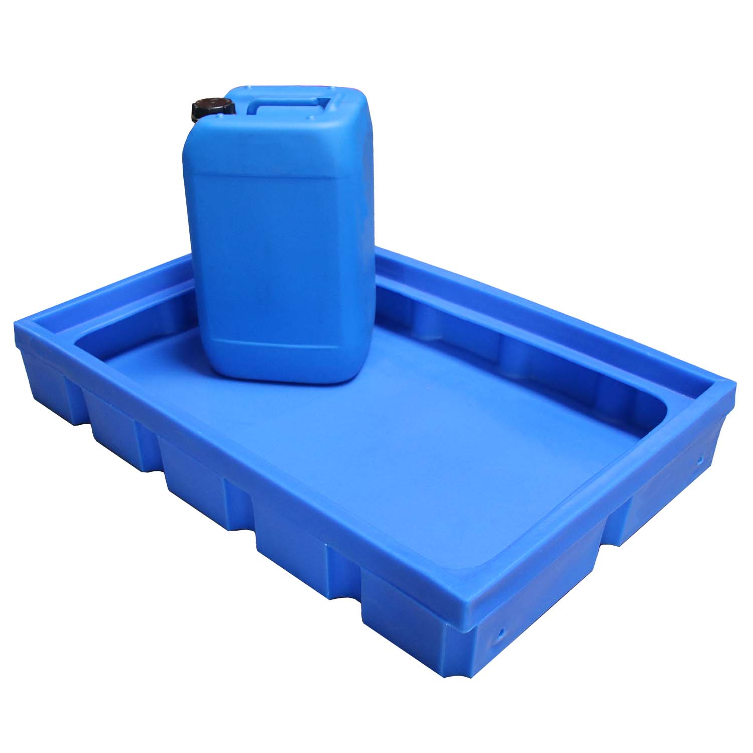 Kleingebindewanne aus Kunststoff (PE-HD) für 2 x 60 l Fässer oder Kleingebinde, Auffangvolumen 100 l, nicht unterfahrbar