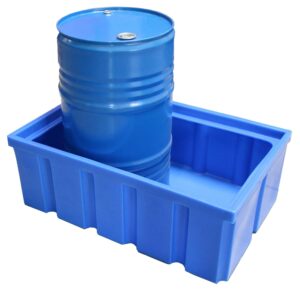 Auffangwanne aus Kunststoff (PE-HD) für Fässer oder Kleingebinde, Auffangvolumen 200 l, nicht unterfahrbar