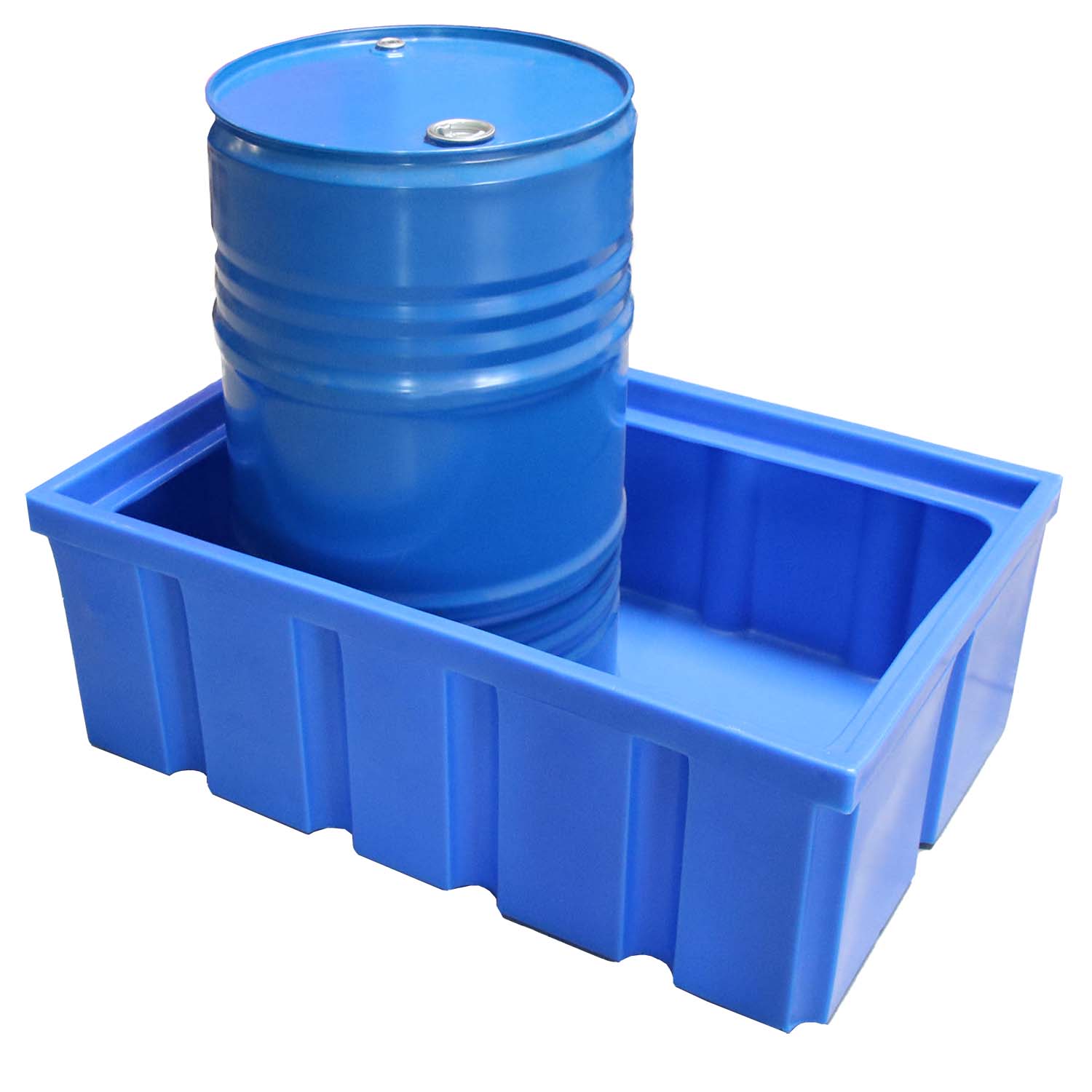 Auffangwanne aus Kunststoff (PE-HD) für Fässer oder Kleingebinde, Auffangvolumen 200 l, nicht unterfahrbar