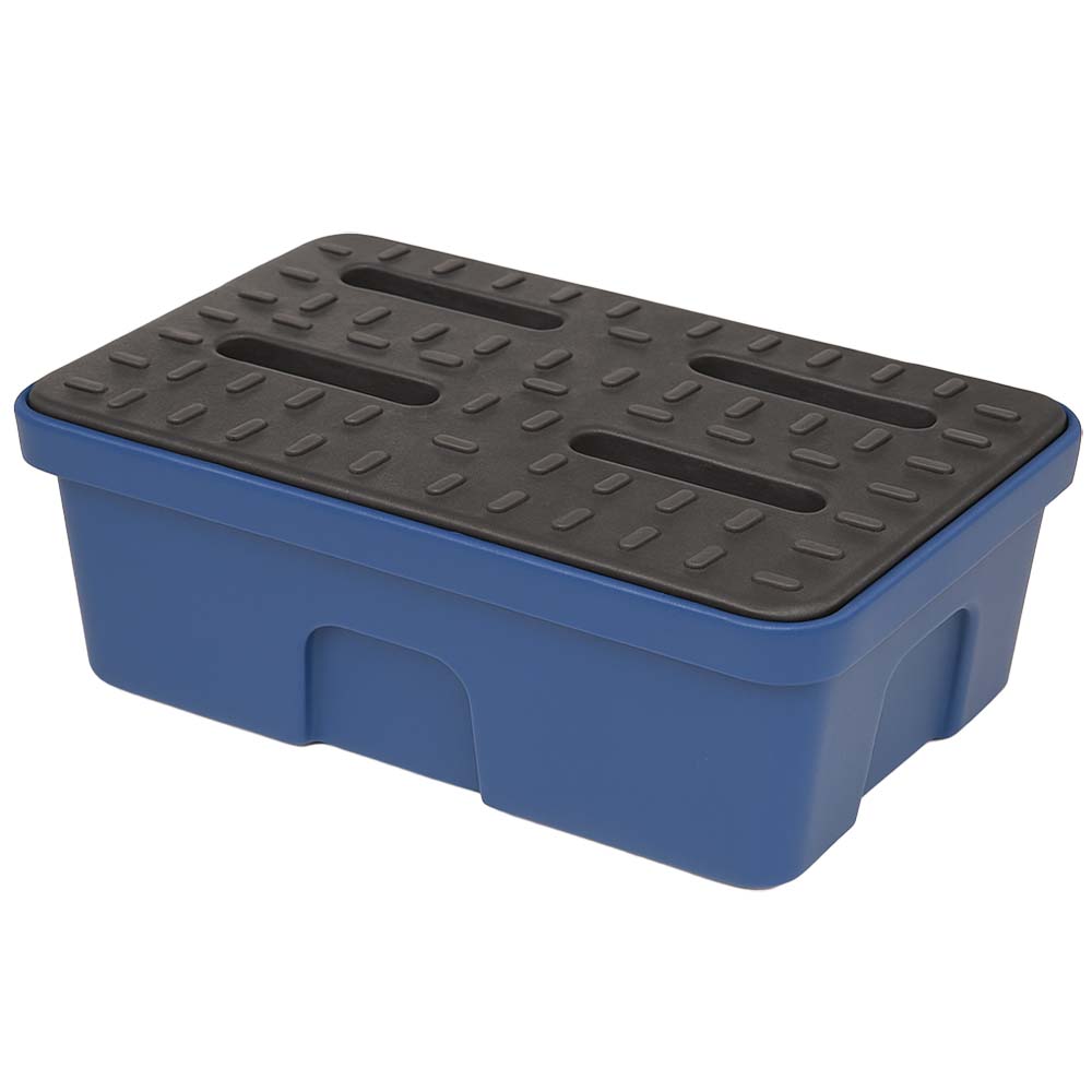 Kleingebindewanne aus Kunststoff (PE-HD) für Kleingebinde, Auffangvolumen 40 l, mit Stellebene