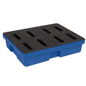 Kleingebindewanne aus Kunststoff (PE-HD) für Kleingebinde, Auffangvolumen 60 l, mit Stellebene