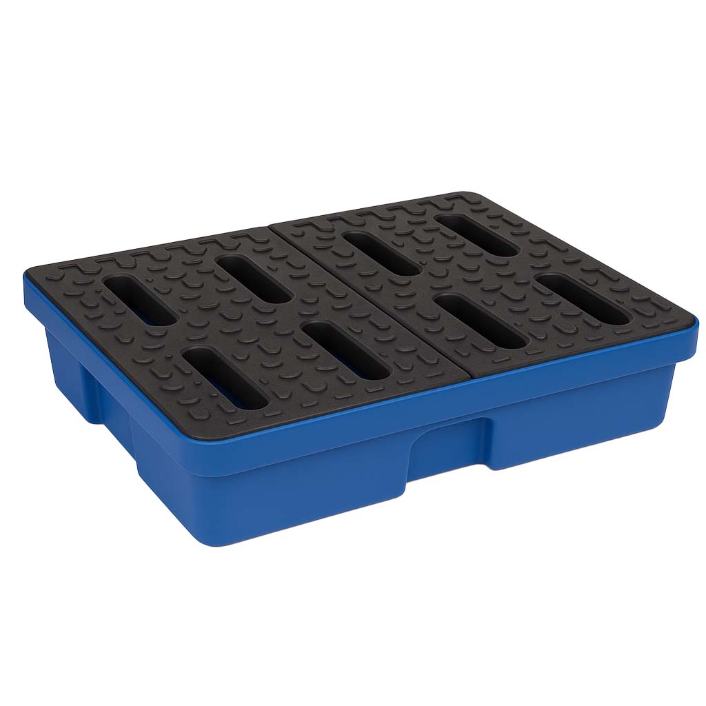 Kleingebindewanne aus Kunststoff (PE-HD) für Kleingebinde, Auffangvolumen 60 l, mit Stellebene