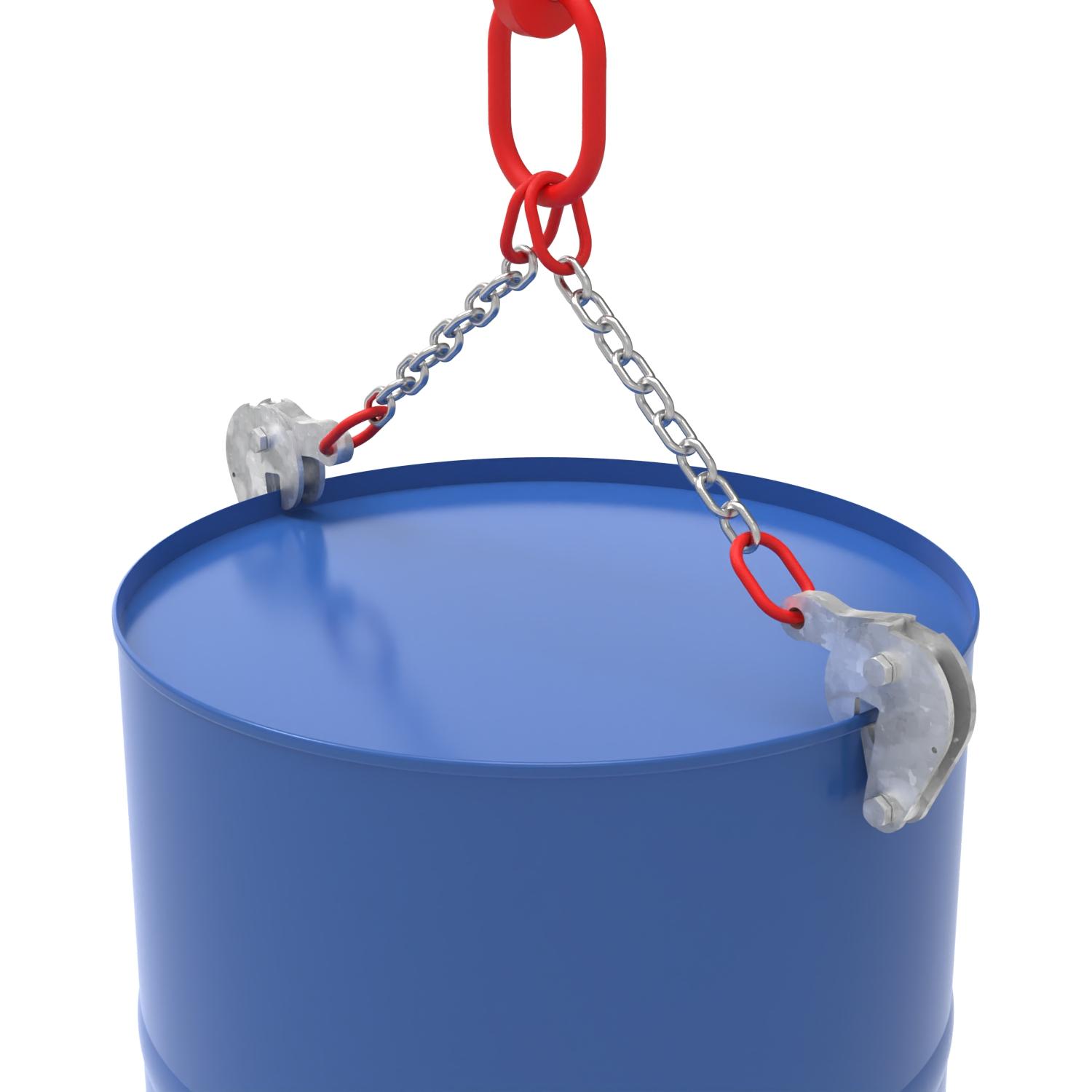 Fassklemmen, verzinkt, mit Schäkel und Kettengehänge, Paar